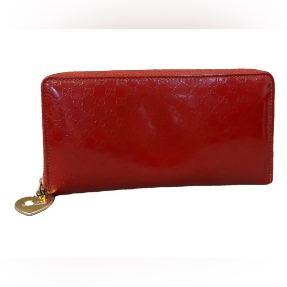 GUCCI Micro GG Guccissima Patent Leather Zip Around Long wallet - Picture 1 of 17